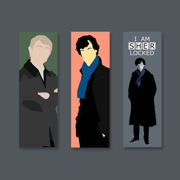 Sherlock Holmes bookmark | John Watson book mark | I Am Sherlocked fandom art | OTP comfort character