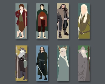 The Hobbit bookmark | The Lord of the Rings book mark | Bilbo Thorin Gandalf Thranduil Legolas Aragorn Frodo or Radagast comfort character