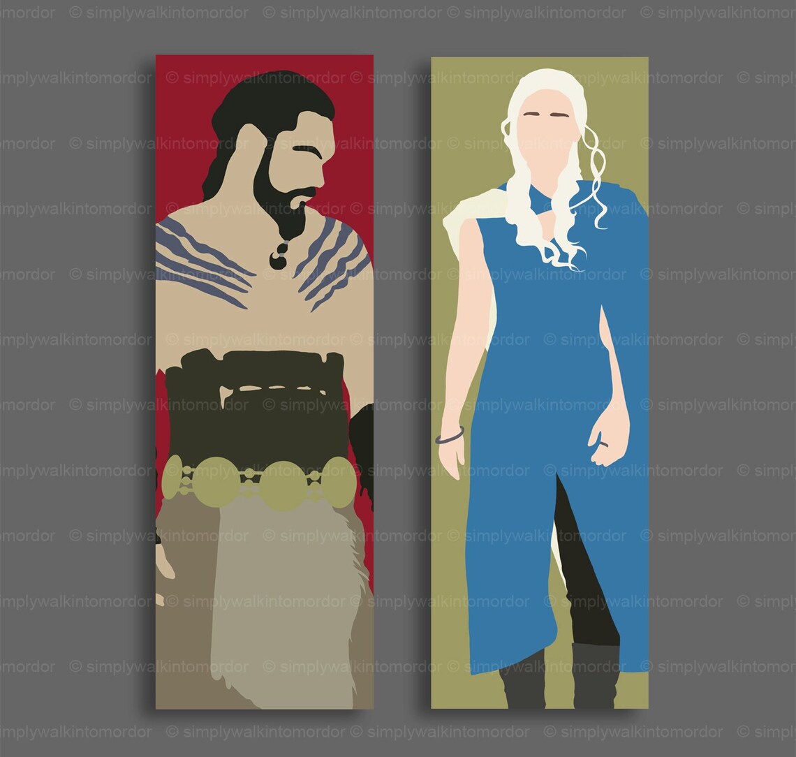 Game of Thrones Bookmark Khal Drogo Daenerys Targaryen GOT | Etsy