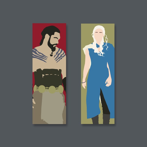 Game of Thrones bookmark | Khal Drogo or Daenerys Targaryen | comfort character artwork | fandom book mark