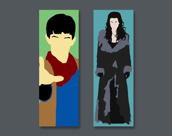 Marque-page Merlin ou Morgane | Colin Morgan Katie McGrath | caractère confort | Marque-page OTP pour Mergana