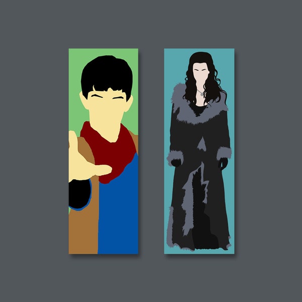 Merlin or Morgana bookmark | Colin Morgan Katie McGrath | comfort character | Mergana OTP book mark