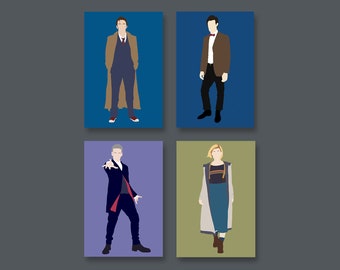 Doctor Who art print Dr Who artwork 10th 11th 12th 13th regeneration fandom artwork 10cm x 15cm