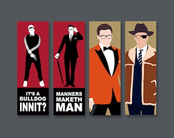 Kingsman quote bookmark | Harry Hart and Eggsy | Manners Maketh Man | It's A Bulldog Innit artwork