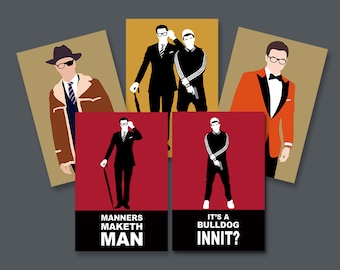 Kingsman art print: Harry and Eggsy, Manners Maketh Man, It's A Bulldog Innit