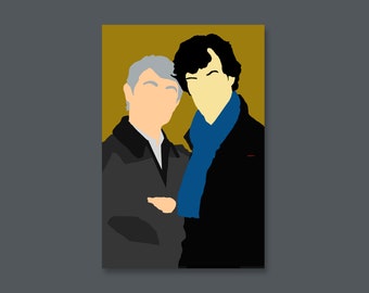 Johnlock artwork print | Sherlock Homes and John Watson comfort character | OTP fandom art | I Am Sherlocked 10cm x 15cm