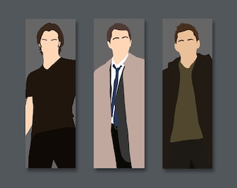Supernatural bookmark | SPN Castiel Sam and Dean Winchester comfort character | Moose and Squirrel book mark