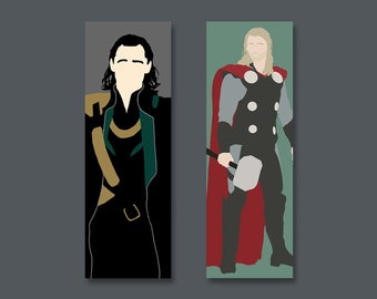 Loki God of Mischief bookmark or Thor God of Thunder book mark comfort character OTP fandom