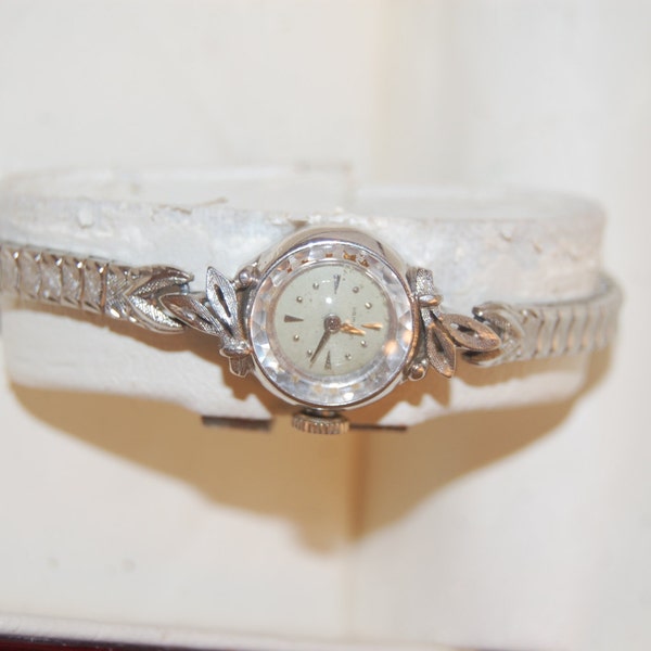 Vintage 14k white gold Hamilton watch / 14k white gold watch / vintage ladies watch / Vintage 14k white gold Hamilton Ladies watch