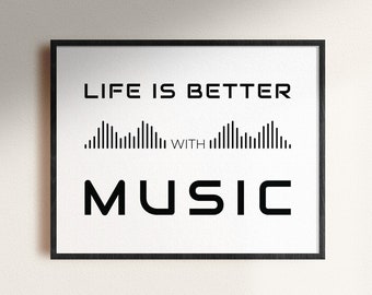 Music Quote Printable Wall Art - Positive Classroom Sign - Inspirational Digital Download - Motivational Classroom Poster