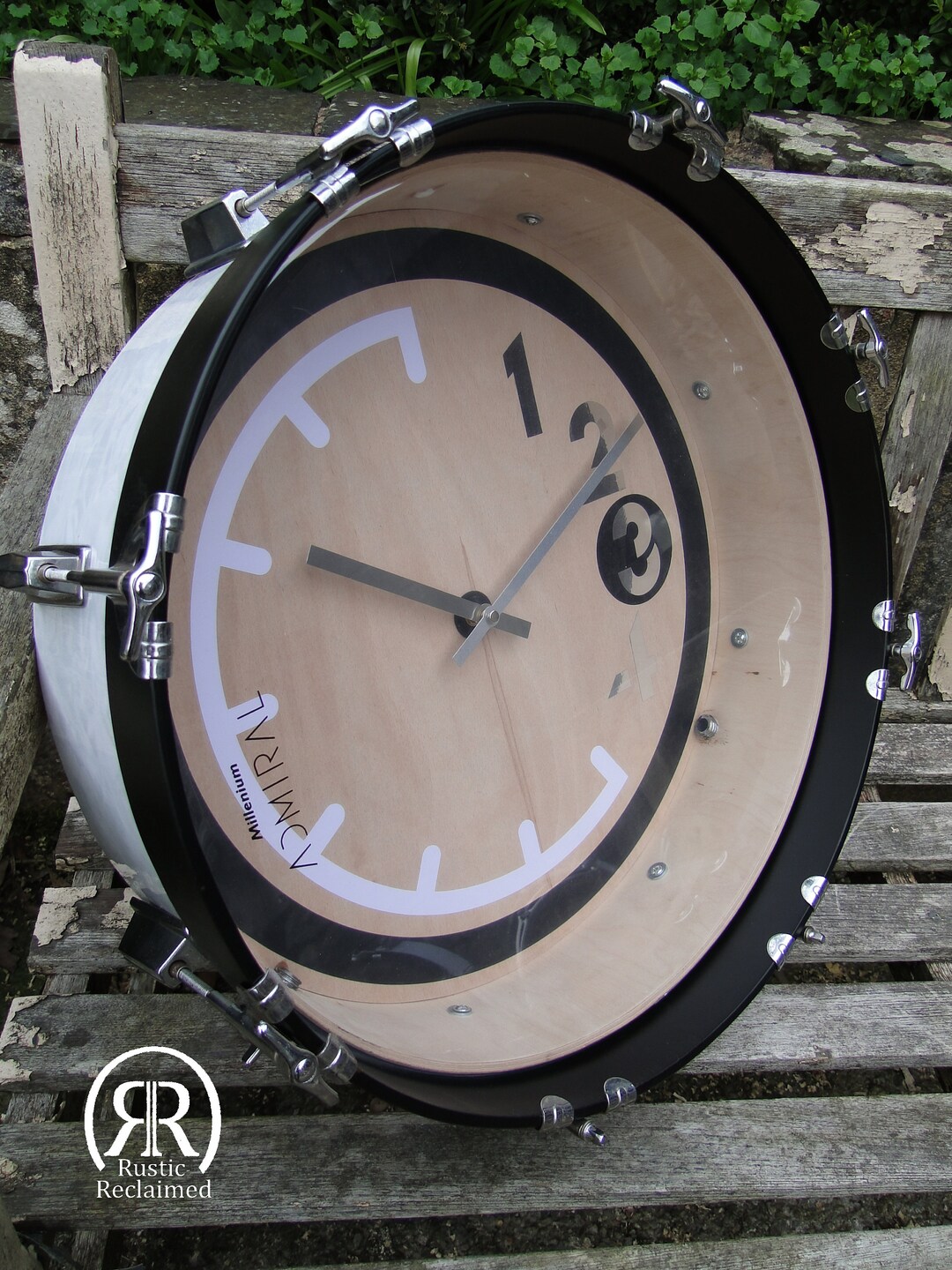 Wall Clock Large Reclaimed Bass Drum Drum Kit Clock MAN CAVE Etsy