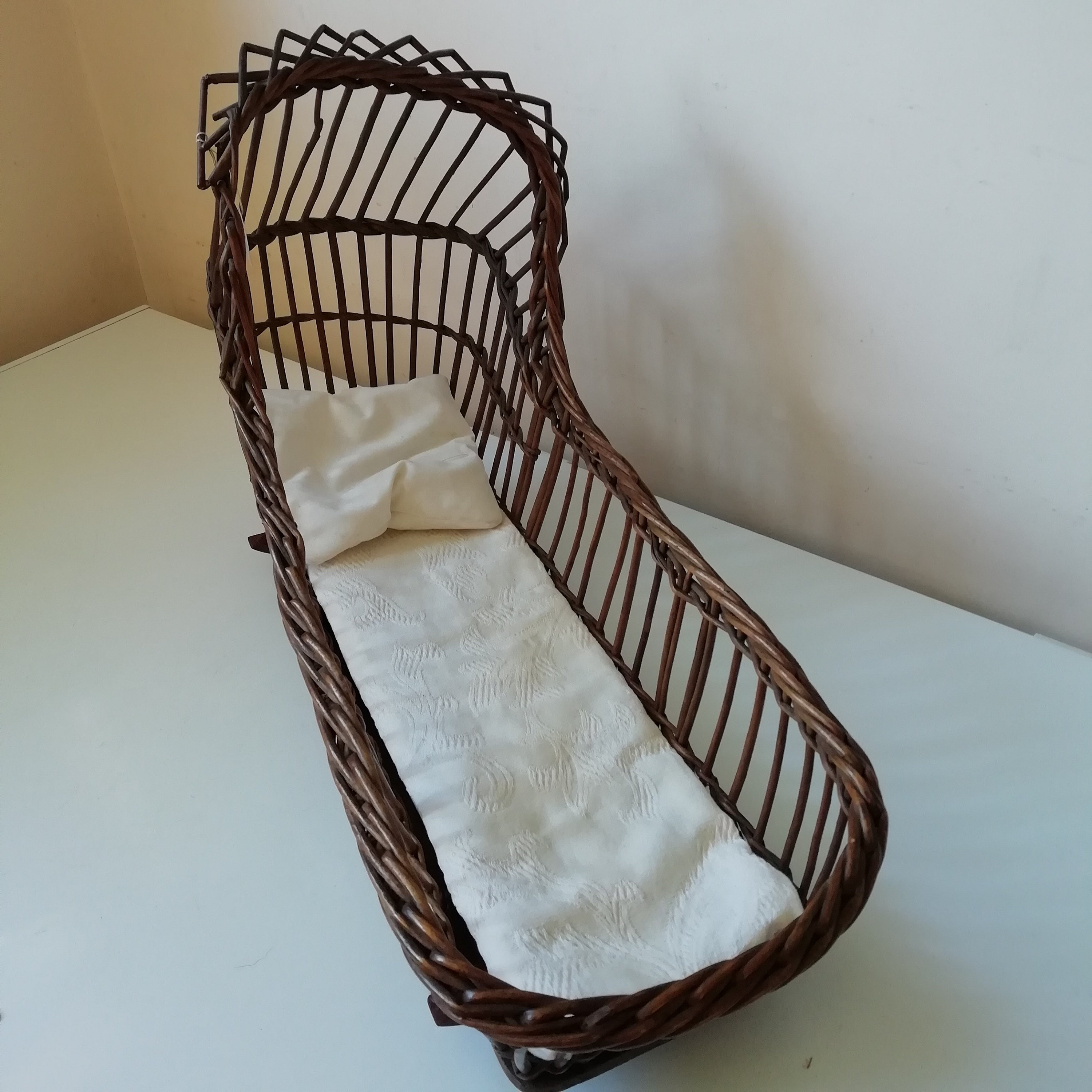 wicker doll cradle