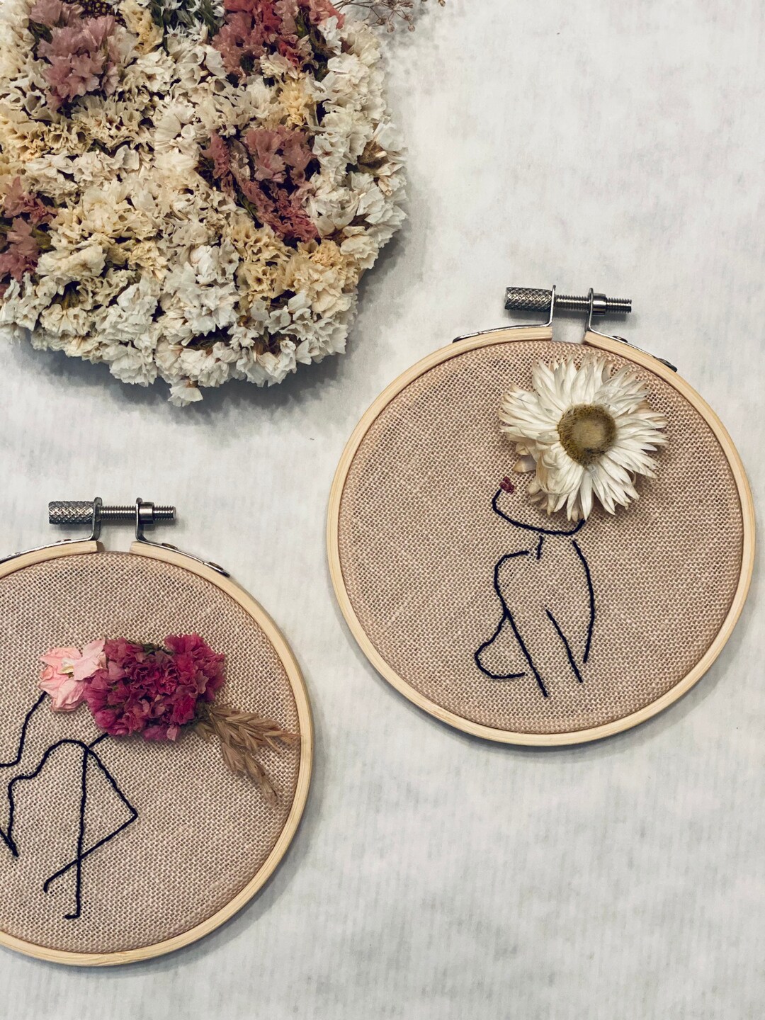 Fem Fatal Cross Stitch Floral Wall Art Etsy
