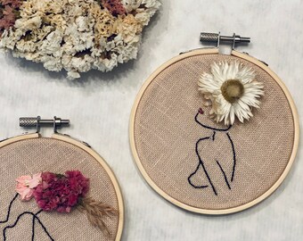 Fem Fatal - Kreuzstich Blumen Wandkunst