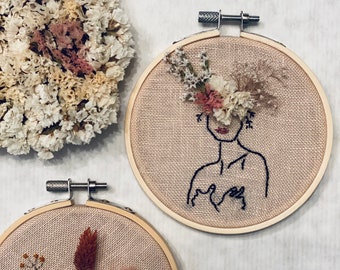 Fem Floral - Kreuzstich Blumen Wandkunst