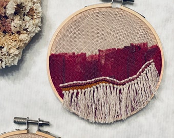 Makramee Hügel - Wandkunst