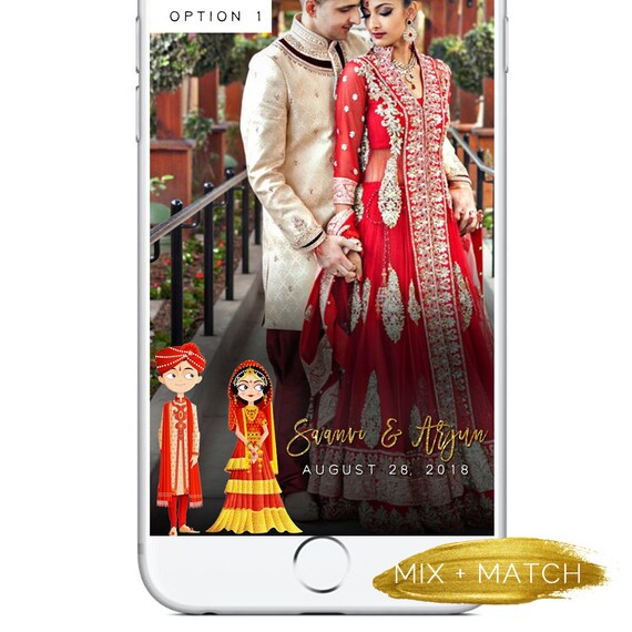 Indian Snapchat Geofilter Indian Wedding Geofilter Cartoon Etsy