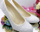 Wedding shoes, Bridal shoes, Handmade PEARL design wedding shoes  #mel