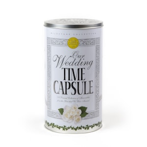 Wedding Time Capsule Container - Tin - Keepsake Box / Bridal Shower Gift / Wedding Unique Gift / Message to the Future Stationary