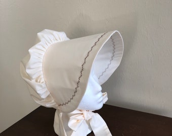 Pioneer Solid Bonnet with Embroidery on Brim