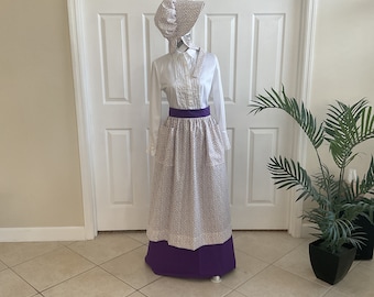 Pioneer Outfit With Skirt, Waist Apron, and Bonnet (3 Pieces), Custom Waist From 27-45 Inches - Etsy Pioneer Outfit With Skirt, Waist Apron, and Bonnet (3 Pieces), Custom Waist From 27-45 Inches - Etsy