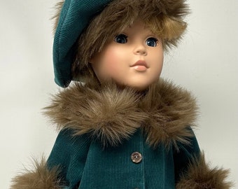 Fur Trimmed Coat and Hat for 18" Doll