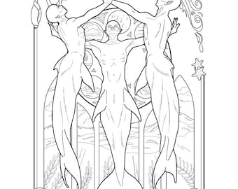 Desenho de Merfolk para colorir.
