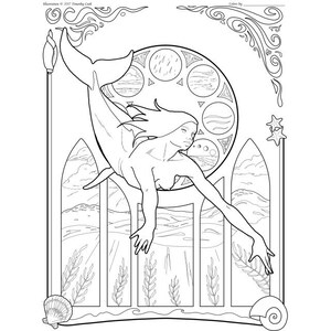 Merfolk coloring page.