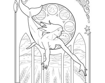 Desenho de Merfolk para colorir.