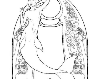 Mermaid coloring page - solo 11