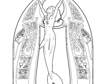 Mermaid coloring page - solo 07