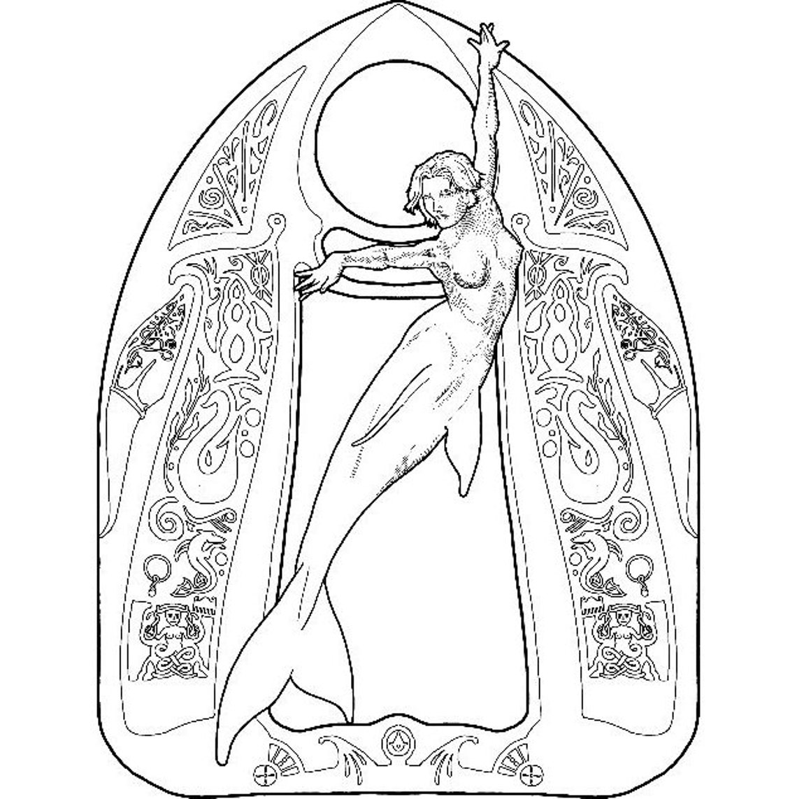 Single Mermaid Colouring In Mermaid Coloring Page Solo 08 - Etsy
