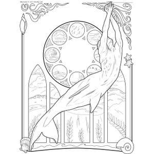 Merfolk coloring page.