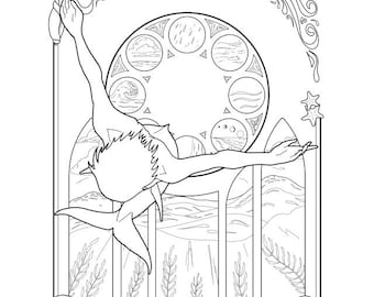 Desenho de Merfolk para colorir.
