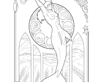 Desenho de Merfolk para colorir.