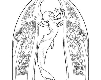 Mermaid coloring page - solo 05