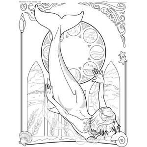 Merfolk coloring page.