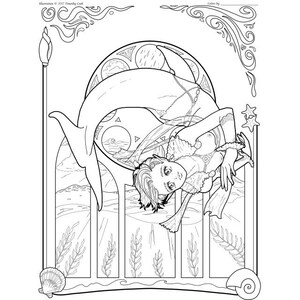 Merfolk coloring page.