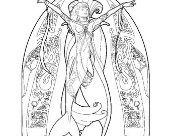 Mermaid coloring page - couture 11