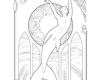 Desenho de Merfolk para colorir.