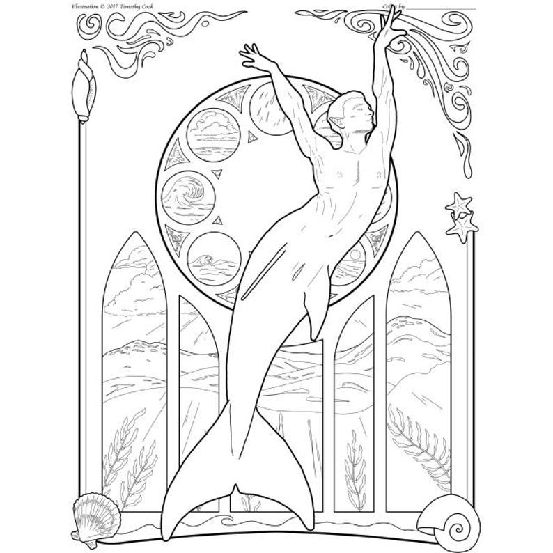 Merfolk coloring page. image 1