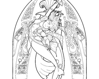 Mermaid coloring page - couture 06