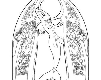 Mermaid coloring page - solo 102