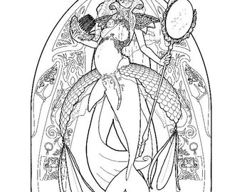 Mermaid coloring page - couture 05