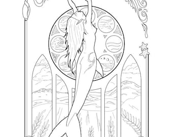 Desenho de Merfolk para colorir.