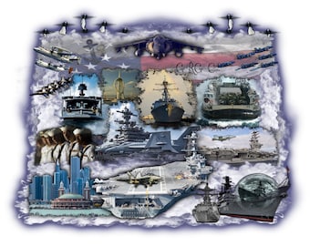 Commercial Use US Navy Patriotic Military Collage Art (Digital Download)