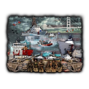 Abstract US Patriotic Flag Military Coast Guard Marine Air Force Army Collage PNG/JPEG Instant Download Tattoo Waterslide Sublimation Print