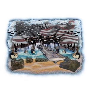 Abstract US Patriotic Marine Corp USMC Military Soldiers Collage With Black White PNG Digital Instant Tattoo Waterslide Sublimation Print