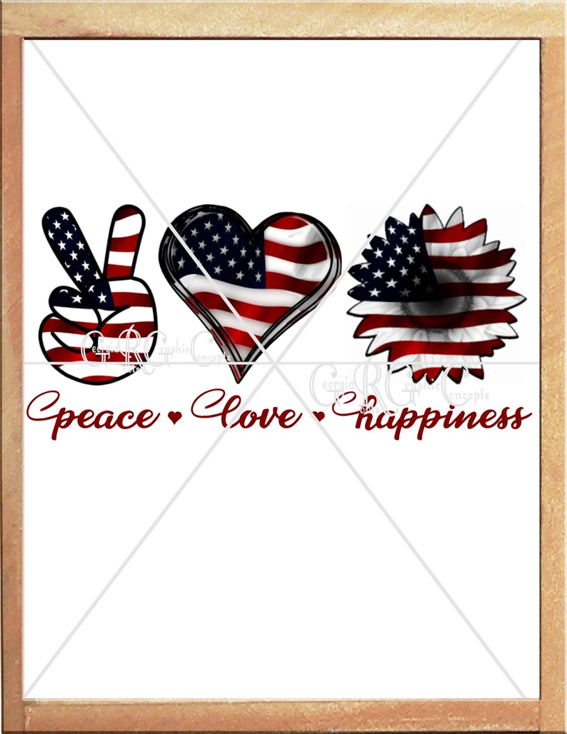 Download Abstract American Flag Patriotic Sunflower Peace Love | Etsy