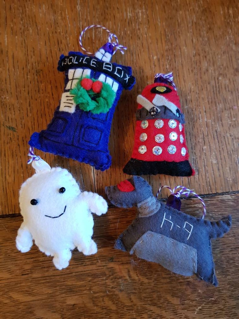 Set Of Four Doctor Who Inspired Christmas Decorations Etsy